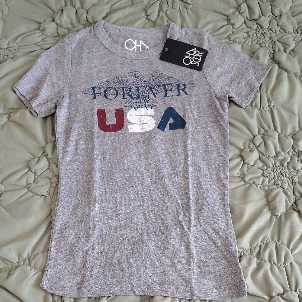 Chaser Gray Forever USA Tee Small